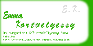 emma kortvelyessy business card